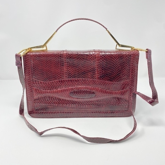 VINTAGE Genuine Snakeskin Bag Crossbody Tophandle - Picture 11 of 11